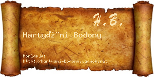 Hartyáni Bodony névjegykártya